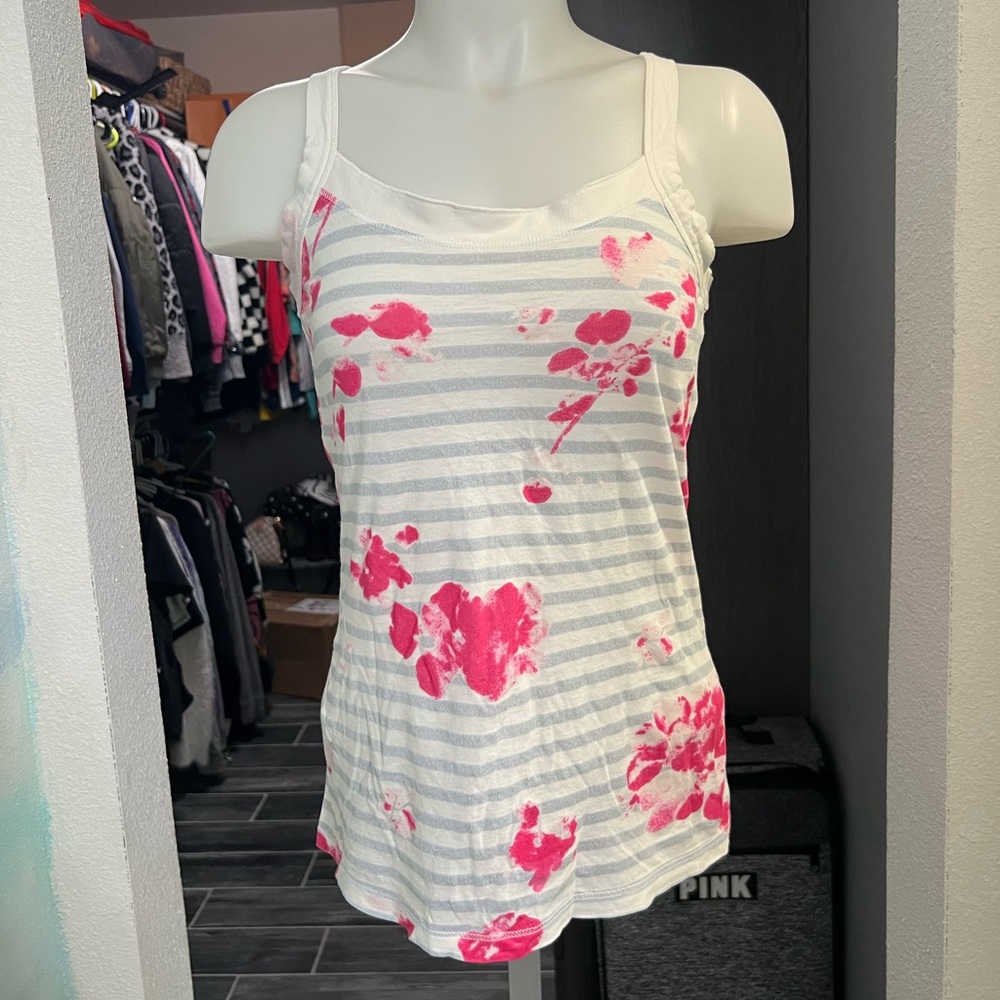 Banana Republic Floral Striped Tank Top